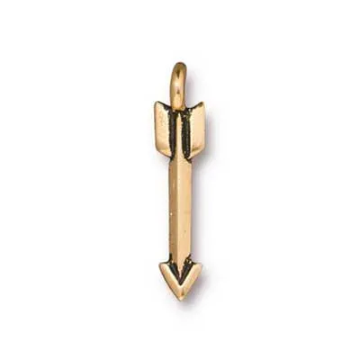 11.5mm Bright Gold Mini Arrow Charm by TierraCast