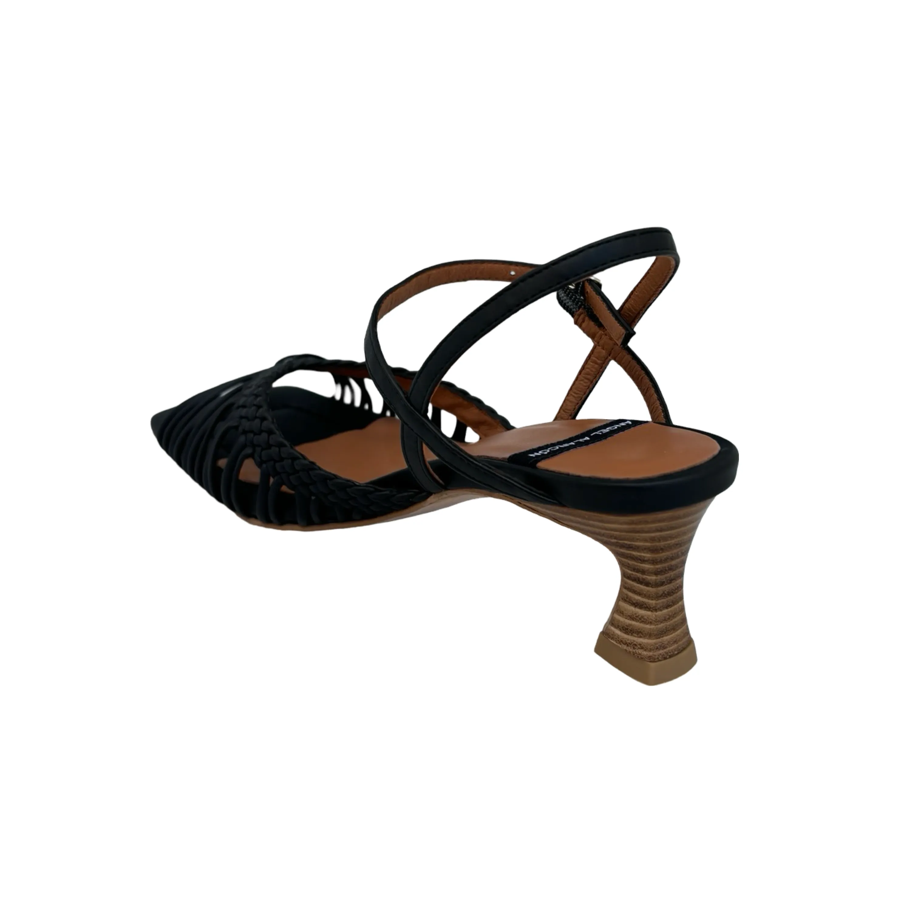 24076 Invar Ankle Strap Black Sandal