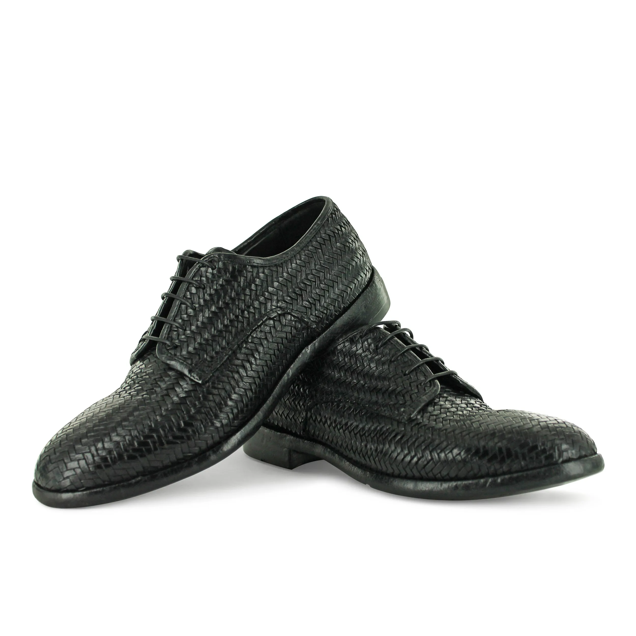 ABO4A - Black Interwoven Lace Up