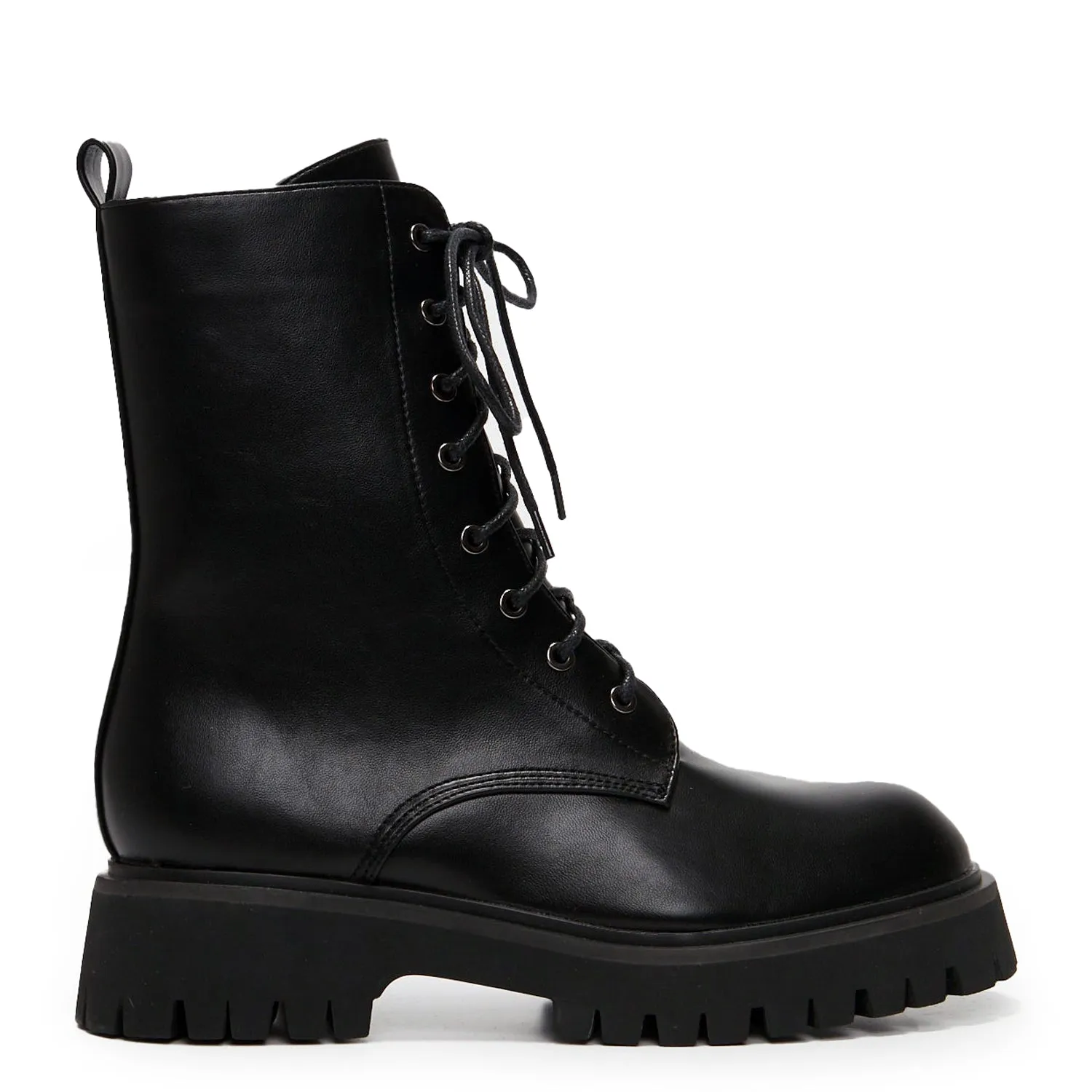 Anchor Black Military Lace Up Boots