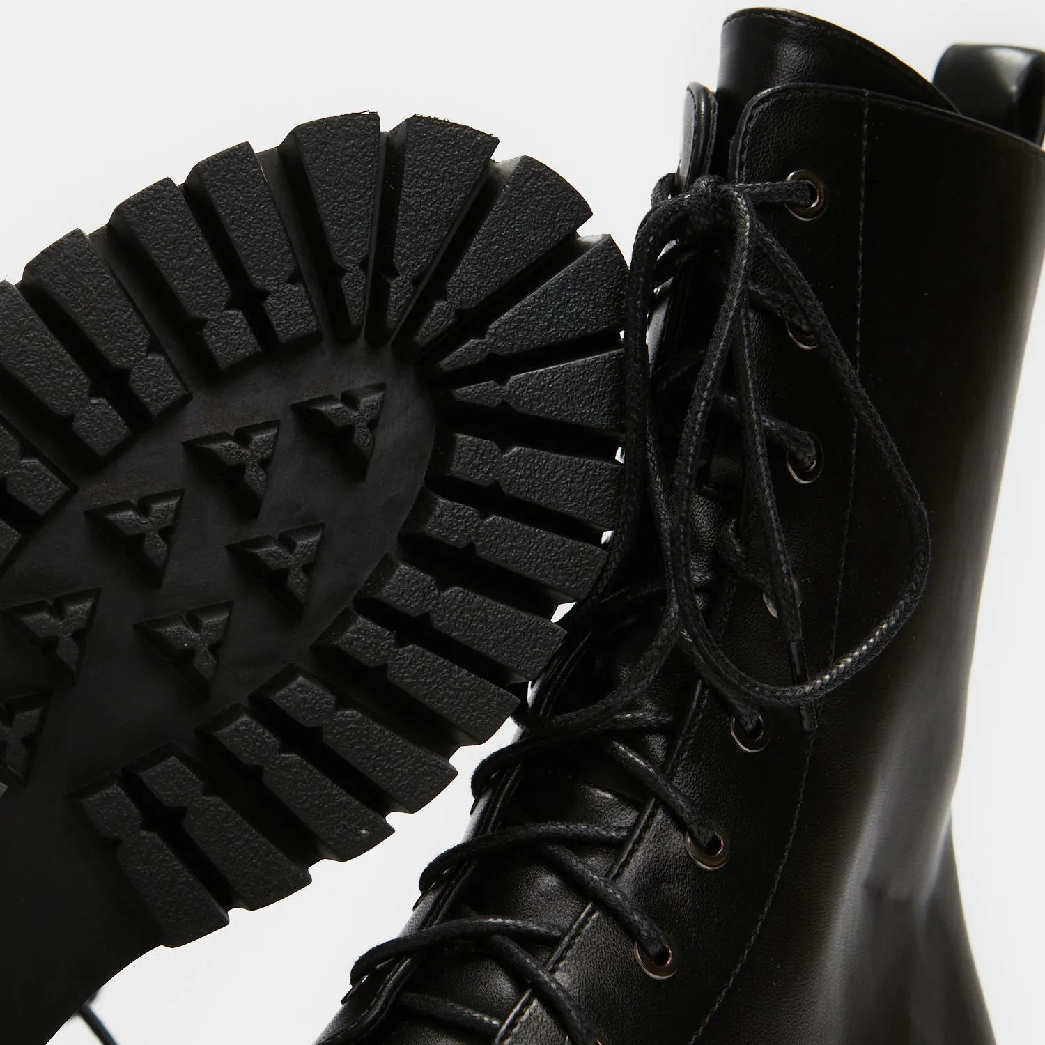 Anchor Black Military Lace Up Boots