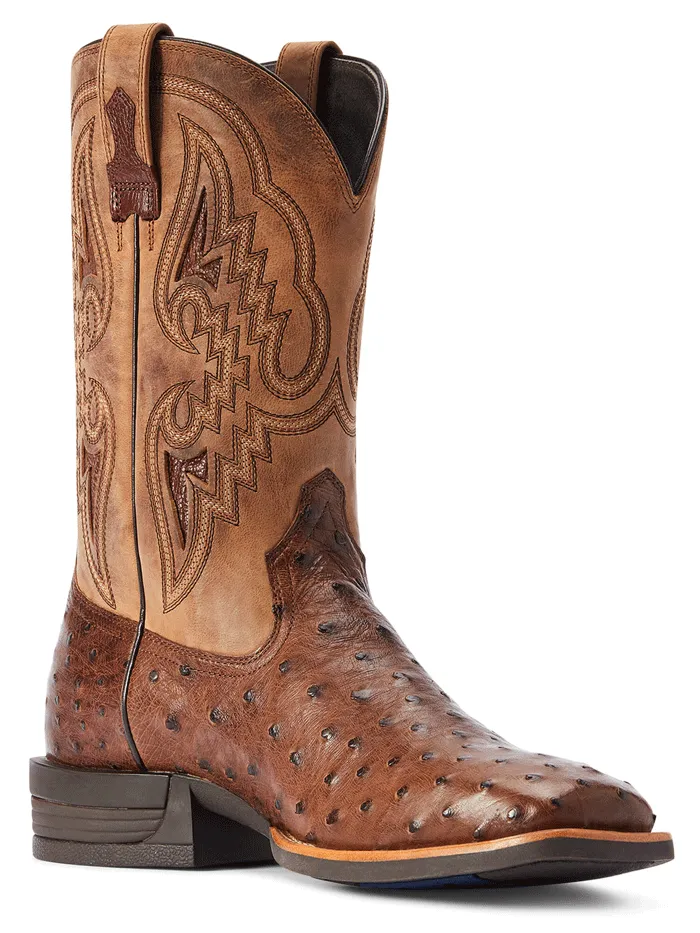 Ariat 10042475 Mens Dagger Full Quill Ostrich Western Boot Dark Tabac Tannin