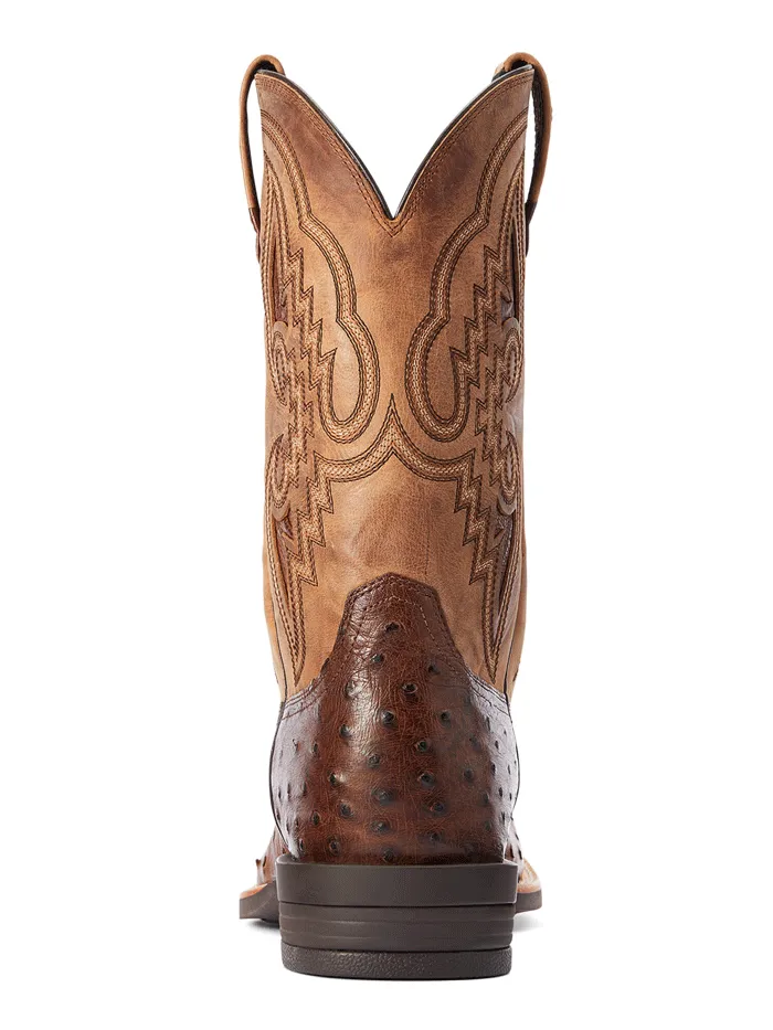 Ariat 10042475 Mens Dagger Full Quill Ostrich Western Boot Dark Tabac Tannin