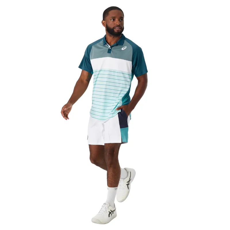 Asics Mens Court Polo Shirt - Aquamarine Blue