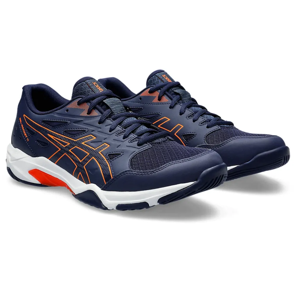 ASICS Men's Gel-Rocket 11 Badminton Shoe (Peacoat/Shocking Orange)