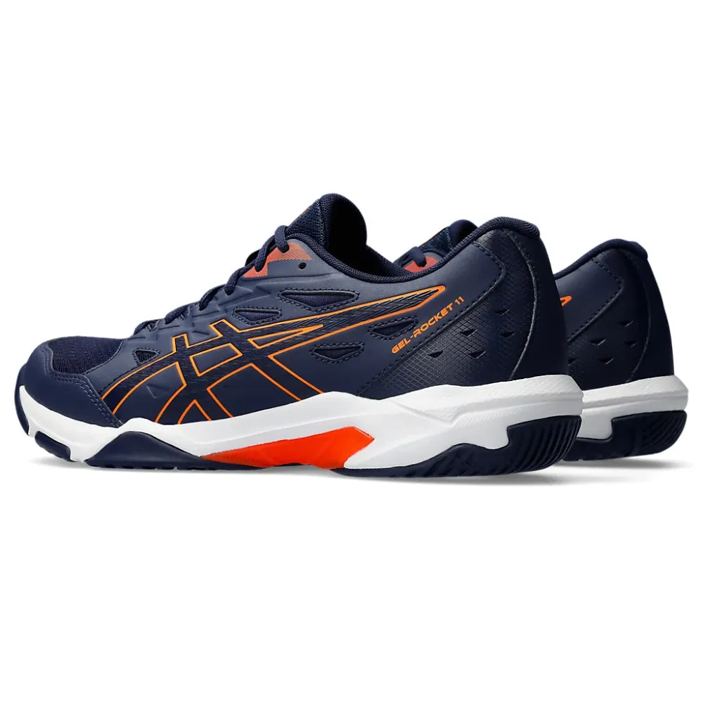 ASICS Men's Gel-Rocket 11 Badminton Shoe (Peacoat/Shocking Orange)