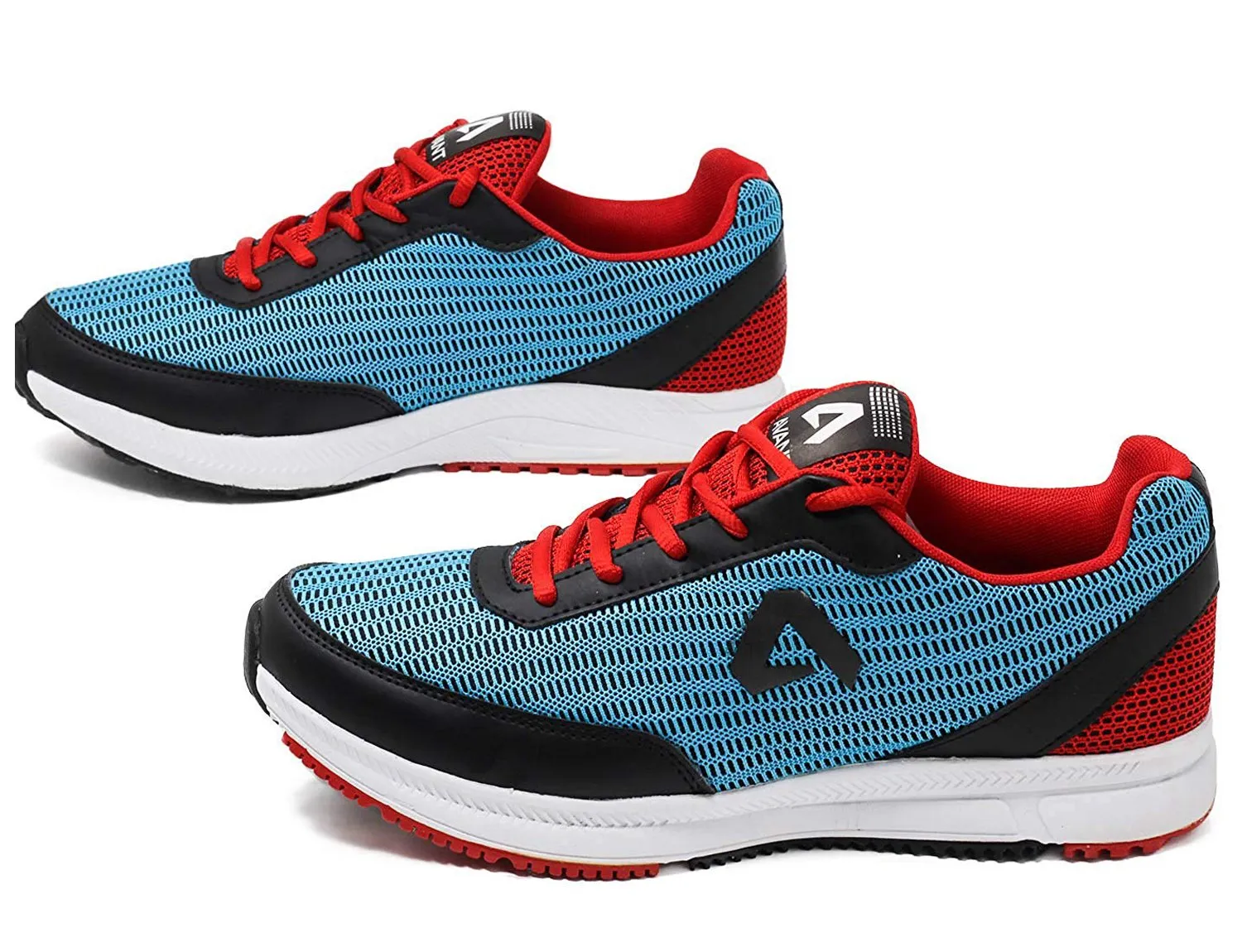 Avant Men's Cushioned Athletic Running and Training Shoes - Sky Blue/Red