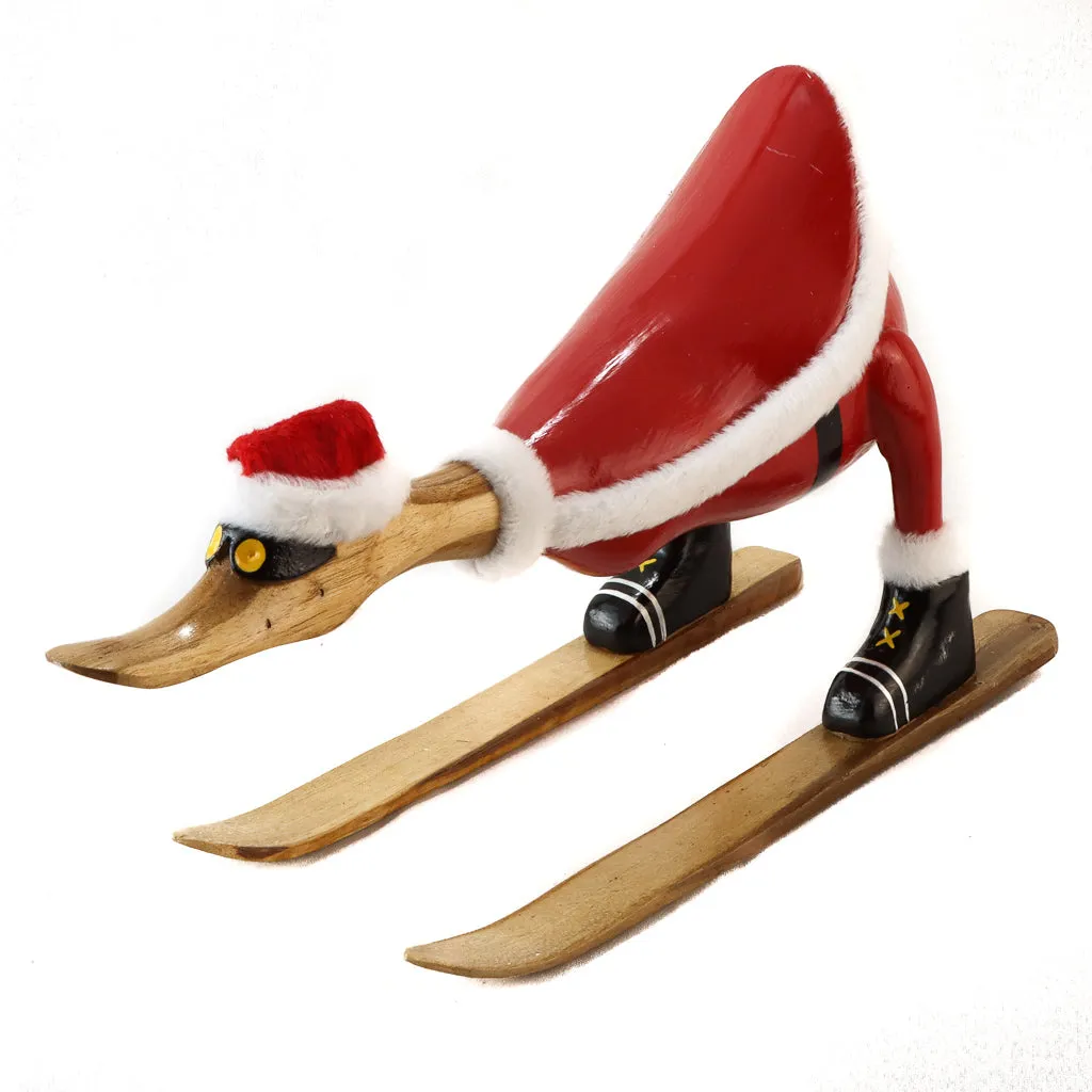 Bamboo Root Skiing Santa Duck