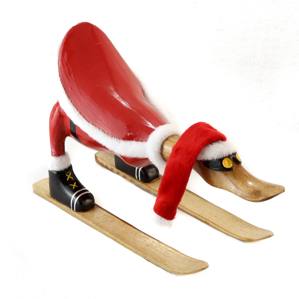 Bamboo Root Skiing Santa Duck