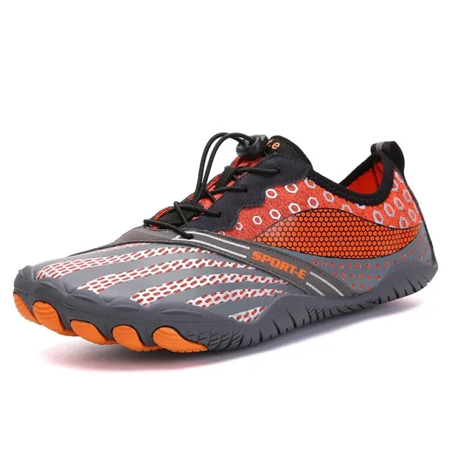 Barefoot Breathable Quick Dry Orange Aqua Shoes for Men Hiking Sport Beach