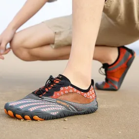 Barefoot Breathable Quick Dry Orange Aqua Shoes for Men Hiking Sport Beach