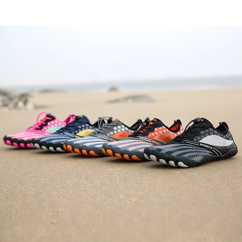 Barefoot Breathable Quick Dry Orange Aqua Shoes for Men Hiking Sport Beach