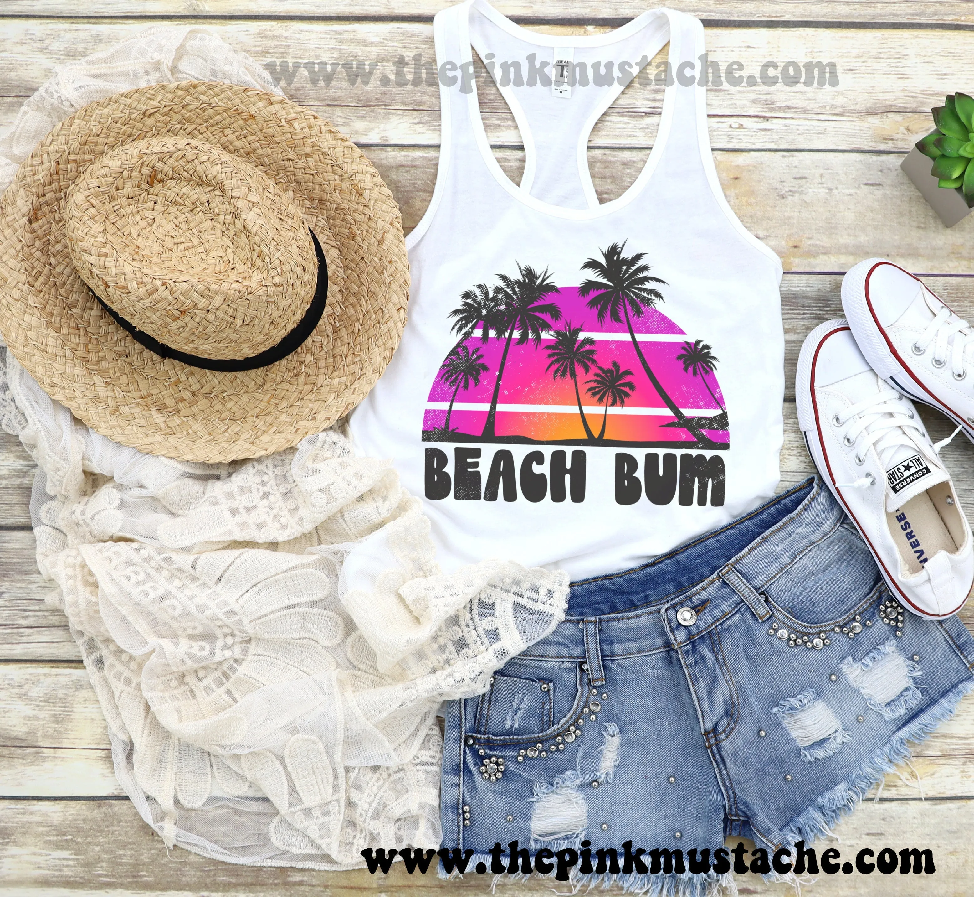 Beach Bum Tank Top/ Vacation Tank/ Vacay Tank Top Retro