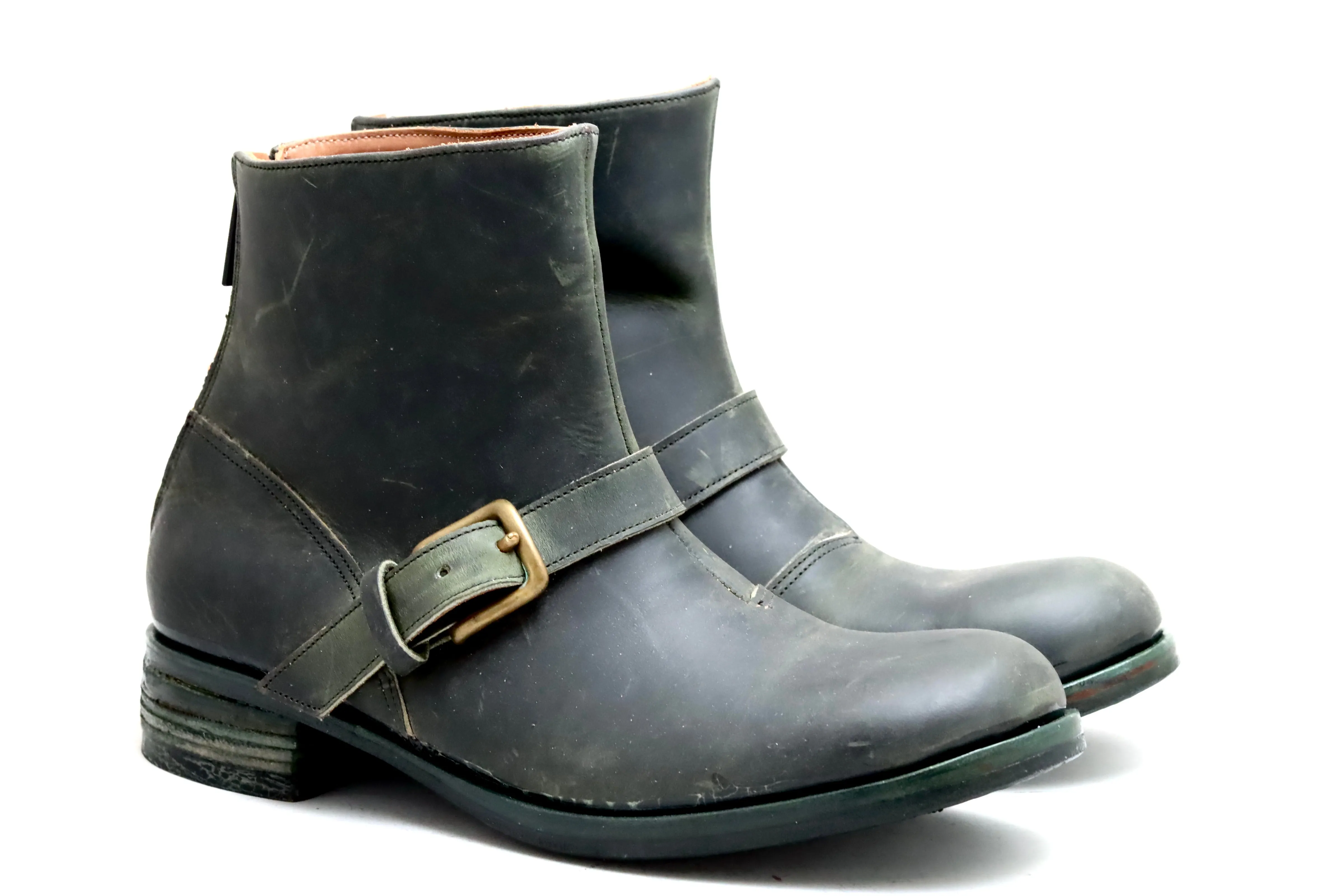 Biker boot 1 | Petrolio  |  waxy calf