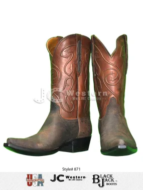 Black Jack ST871-53 Mens Giraffe Western Boots Safari Tan