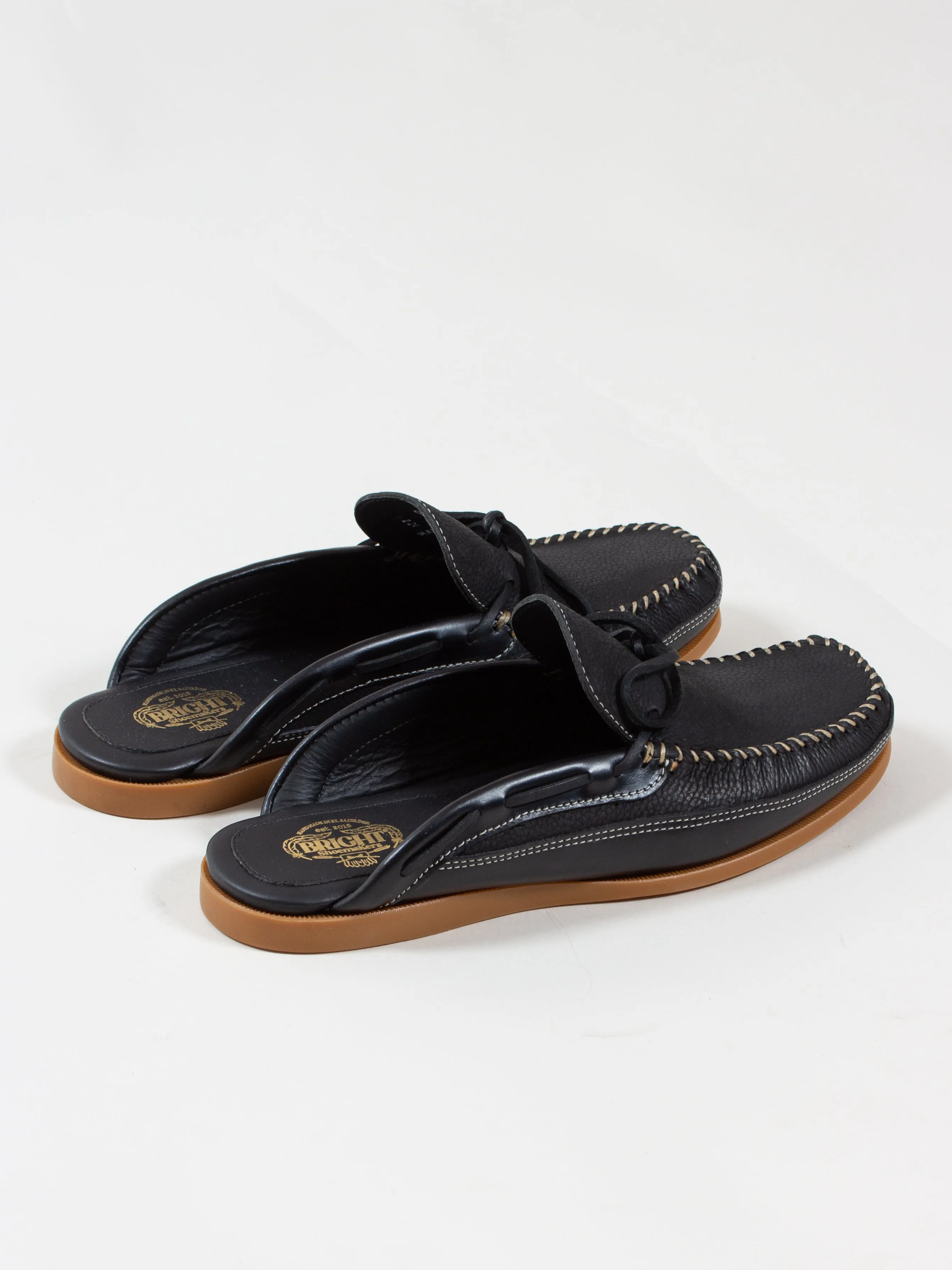 Bright Shoemakers, Mule Slipper, Black/ Gum