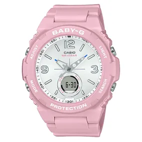 Casio BABY-G Pink Resin Silver White Dial Analogue-Digital Women's Watch - BGA260SC-4A