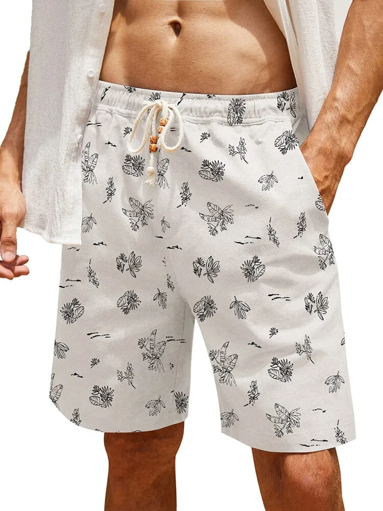 Casual Printed Linen Holiday Shorts (US Only)