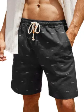 Casual Printed Linen Holiday Shorts (US Only)