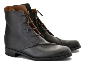 Derby Boot | waxy black | rev cordovan