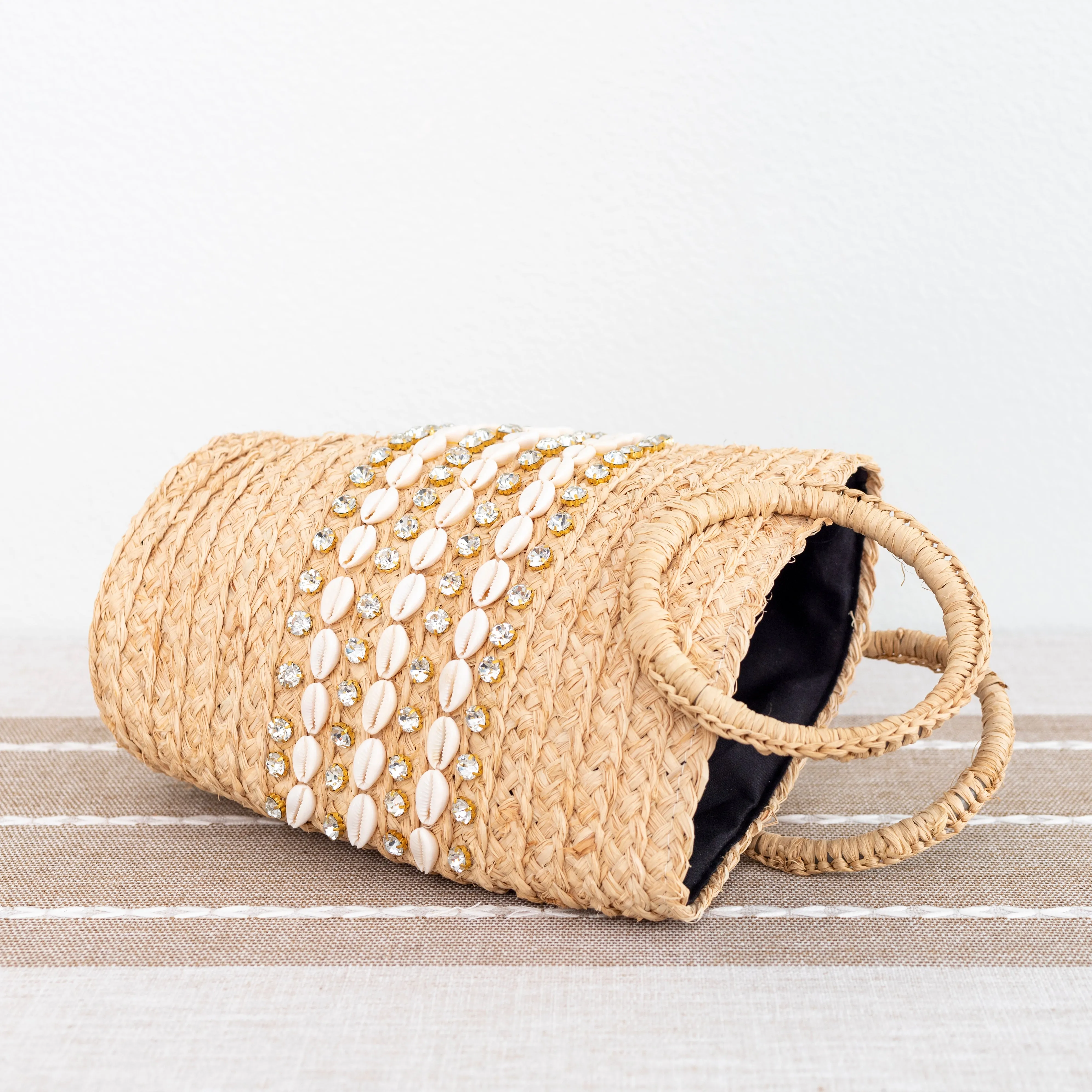 Elena Handbags Summer Raffia Straw Beach Basket Handbag