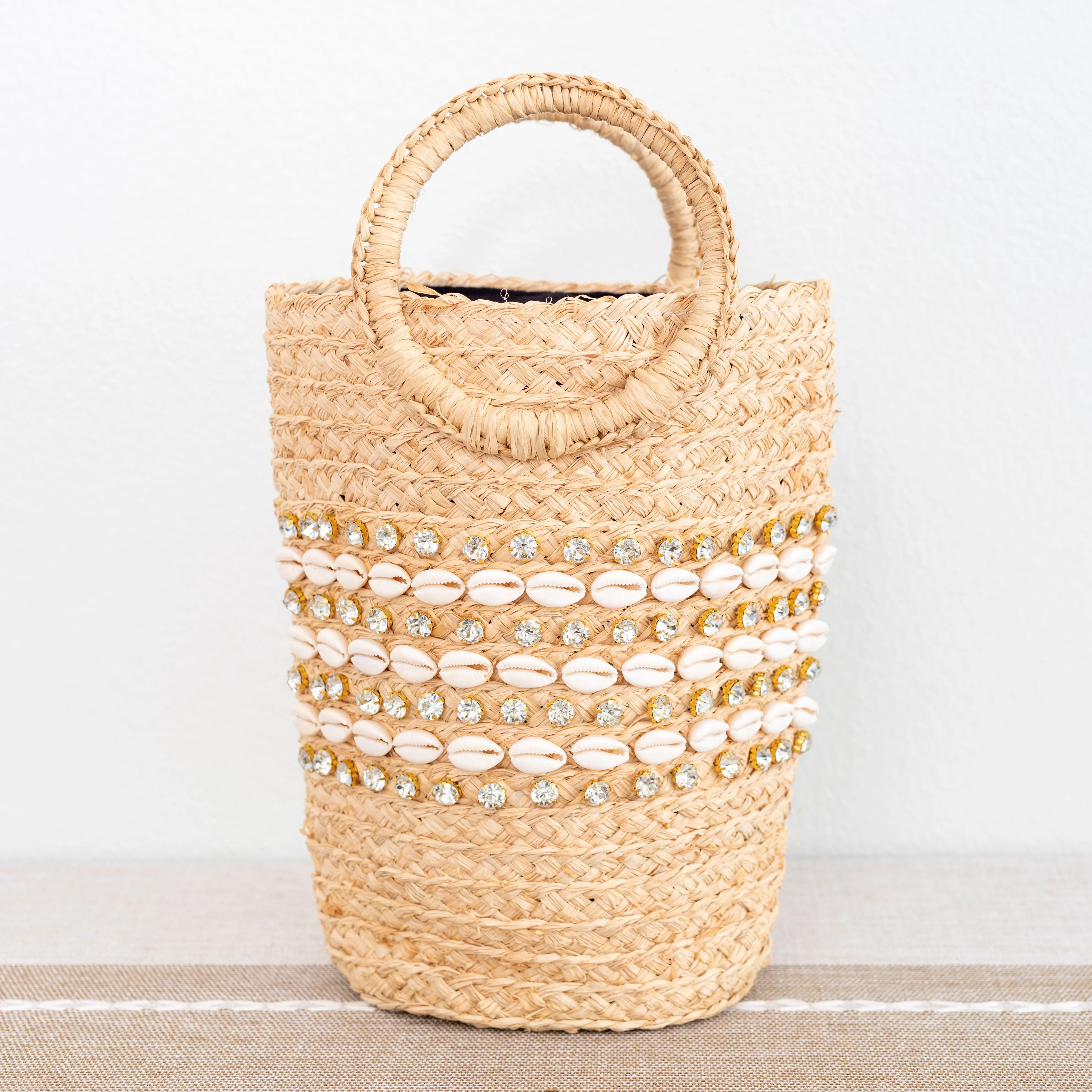 Elena Handbags Summer Raffia Straw Beach Basket Handbag