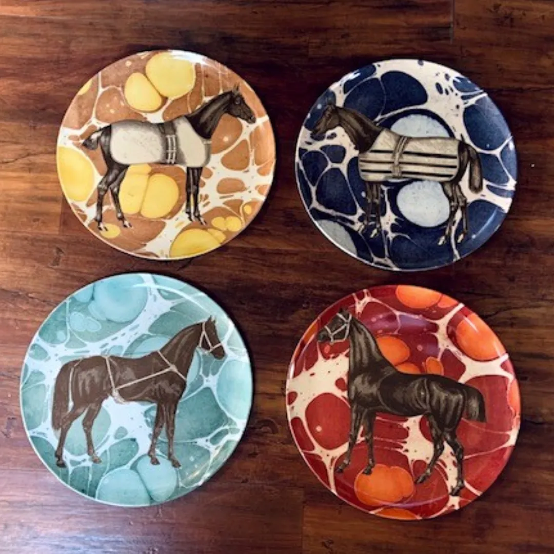 Equestrian Dinner Plates - Set of 4