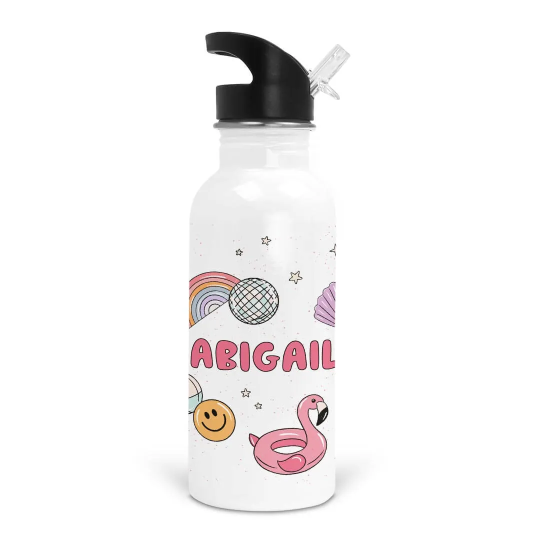 Floatie Friends Personalized Kids Water Bottle | Pink