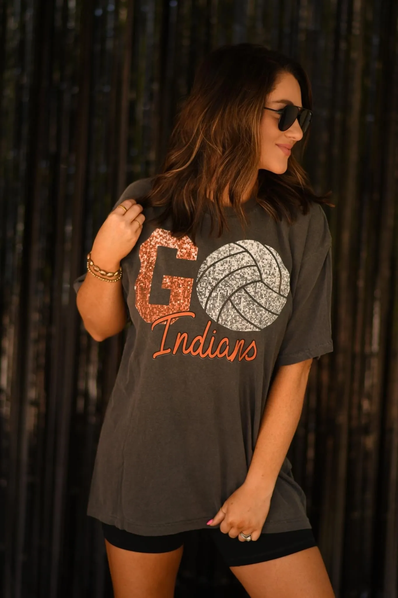 Go Faux Glitter Volleyball Custom Tee