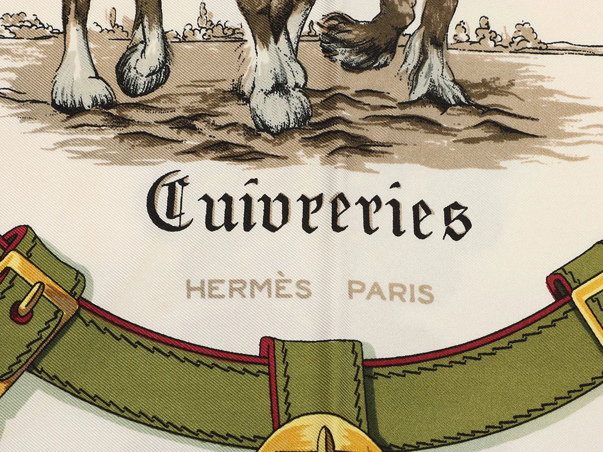 Hermès Cuivreries Silk Scarf 90cm