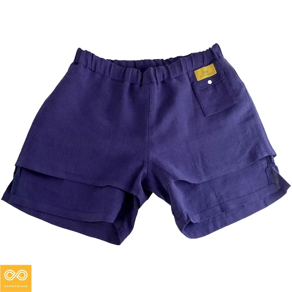 HYDE PARK 100% Organic Linen Lined Beach / Running / Gym Shorts (Organic Elastic Option; 2 Side Pockets; Unisex)