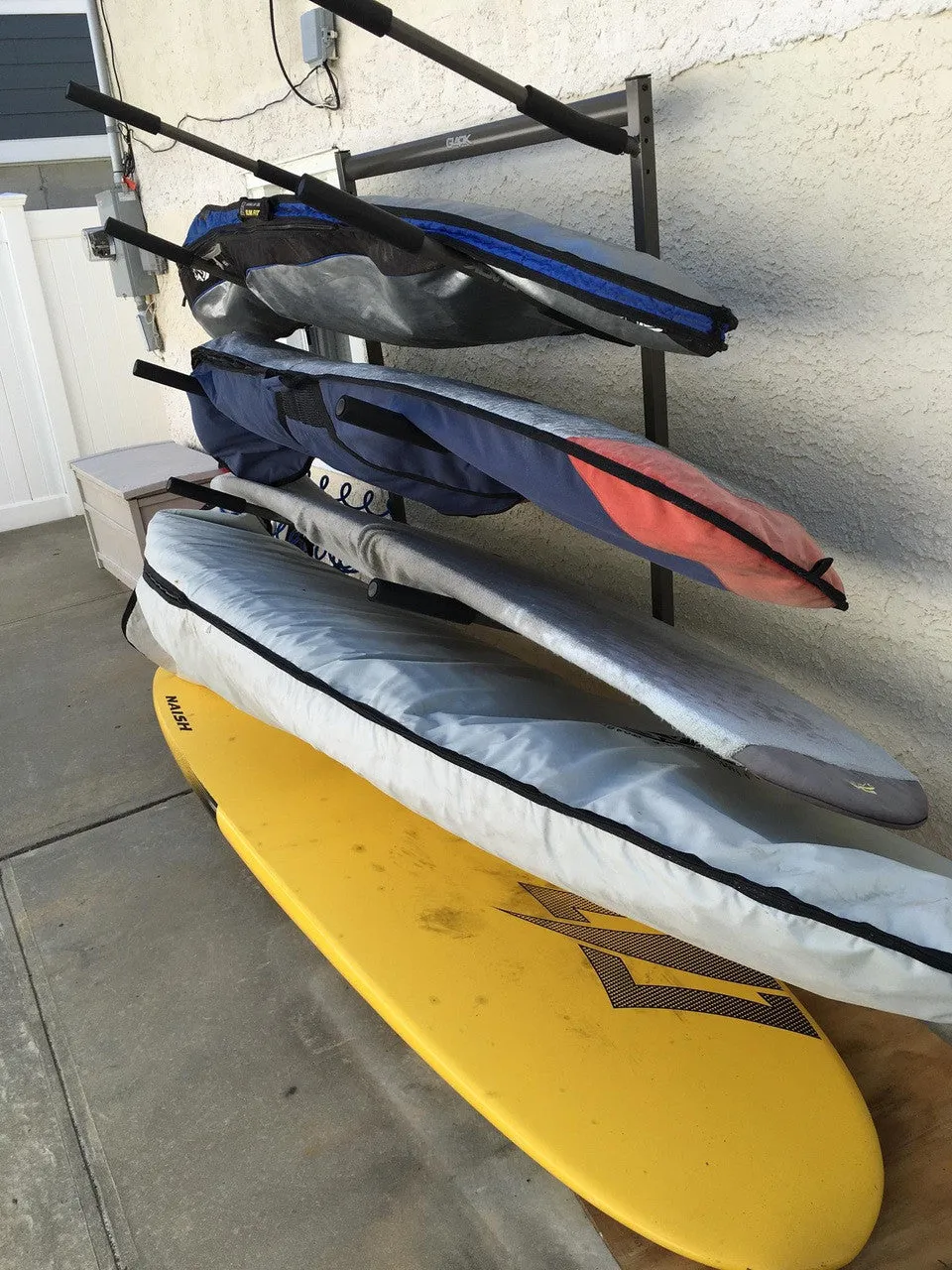 Indoor-Outdoor Freestanding Surf Rack | Holds 5 Surfboards