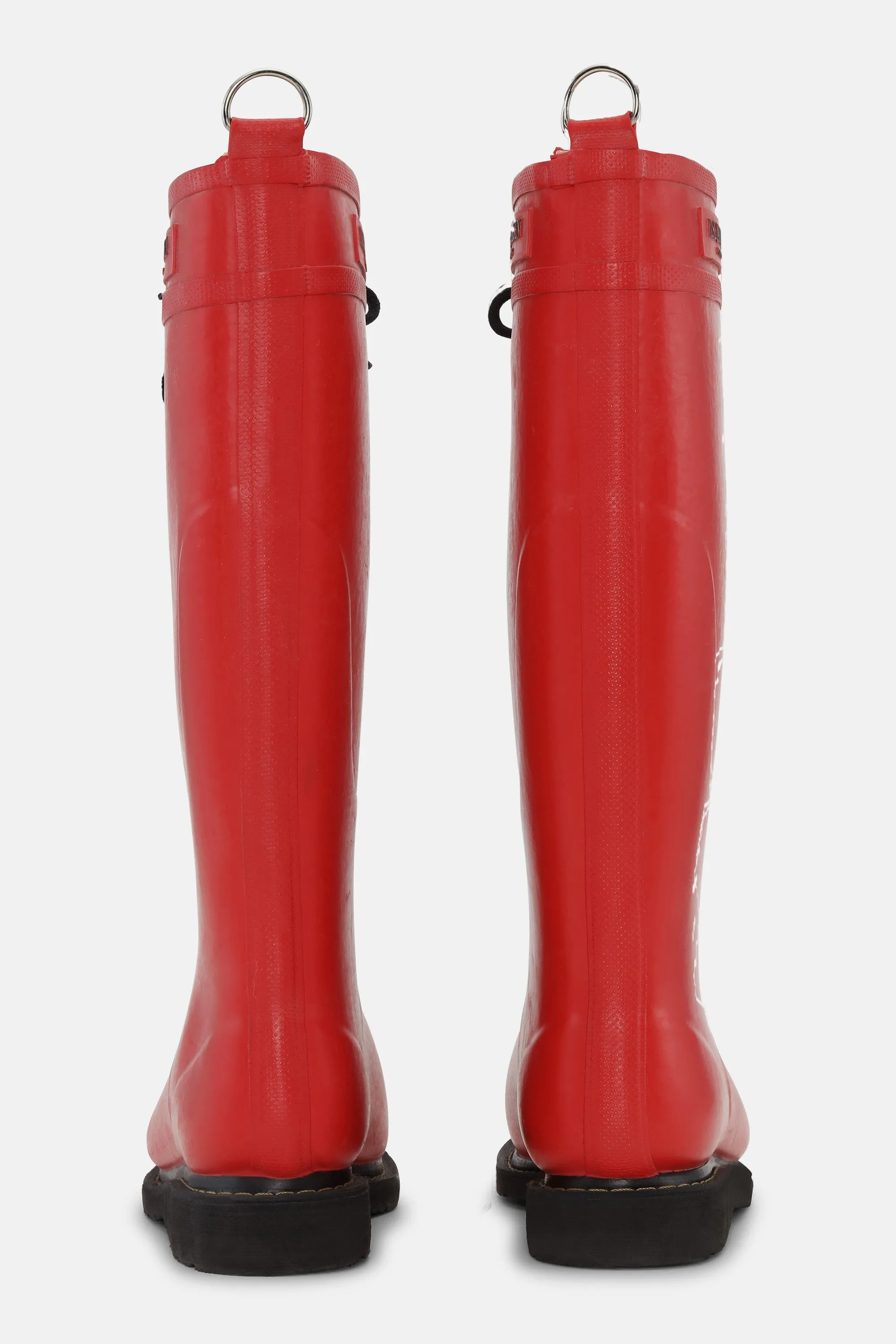 Long Rubber Boots - Deep Red