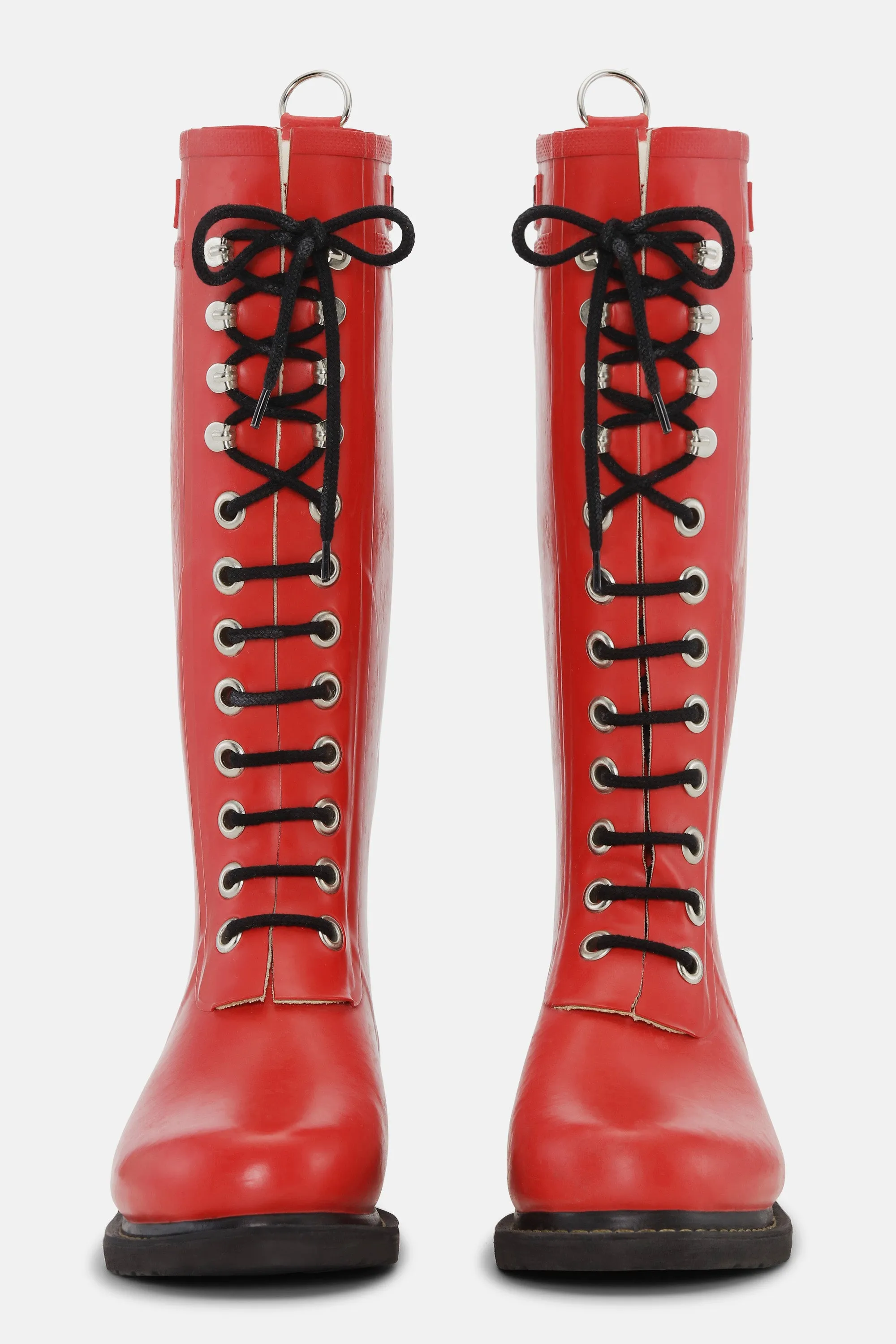 Long Rubber Boots - Deep Red