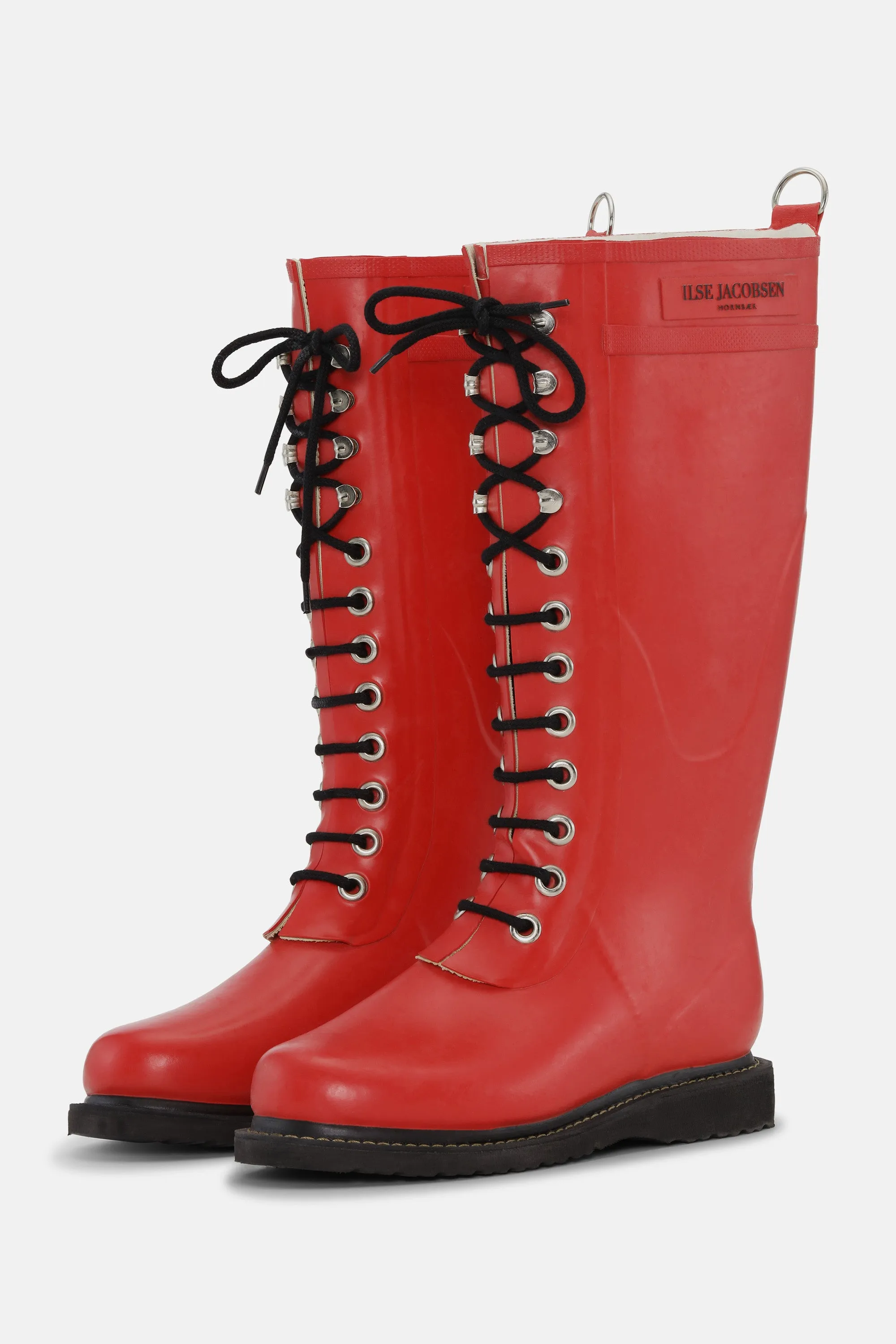 Long Rubber Boots - Deep Red