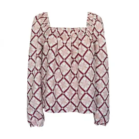 MASON'S DAUGHTER Rose Geo Print Top