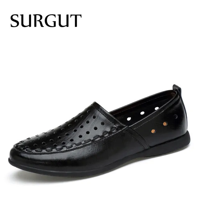 Men Leather Casual shoes For Summer Spring Solid Genuine Leather Shoes Normal Size Fashion Super Quality Flats Shoes Men