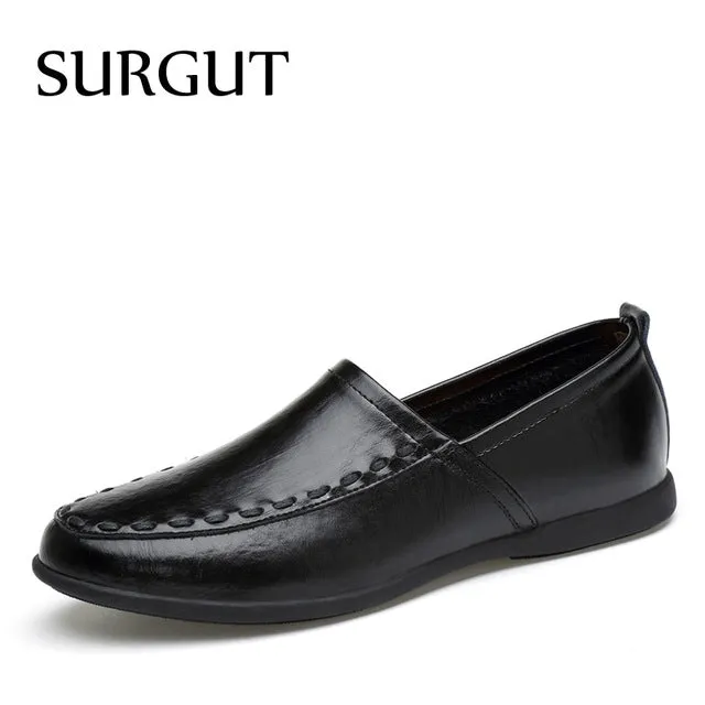 Men Leather Casual shoes For Summer Spring Solid Genuine Leather Shoes Normal Size Fashion Super Quality Flats Shoes Men