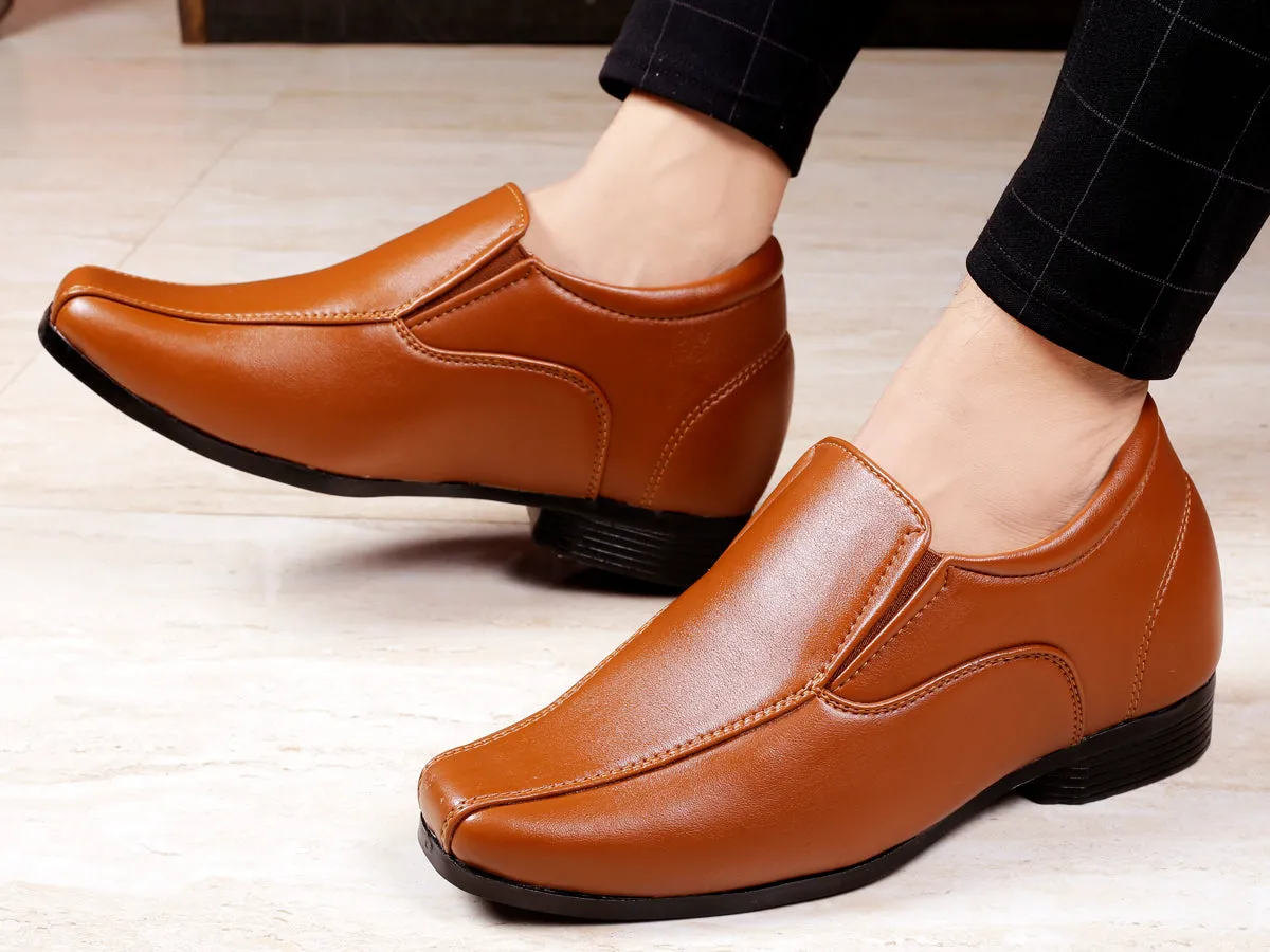 Men's 3 Inch Hidden Height Increasing Vegan Leather Trendiest Slip-ons