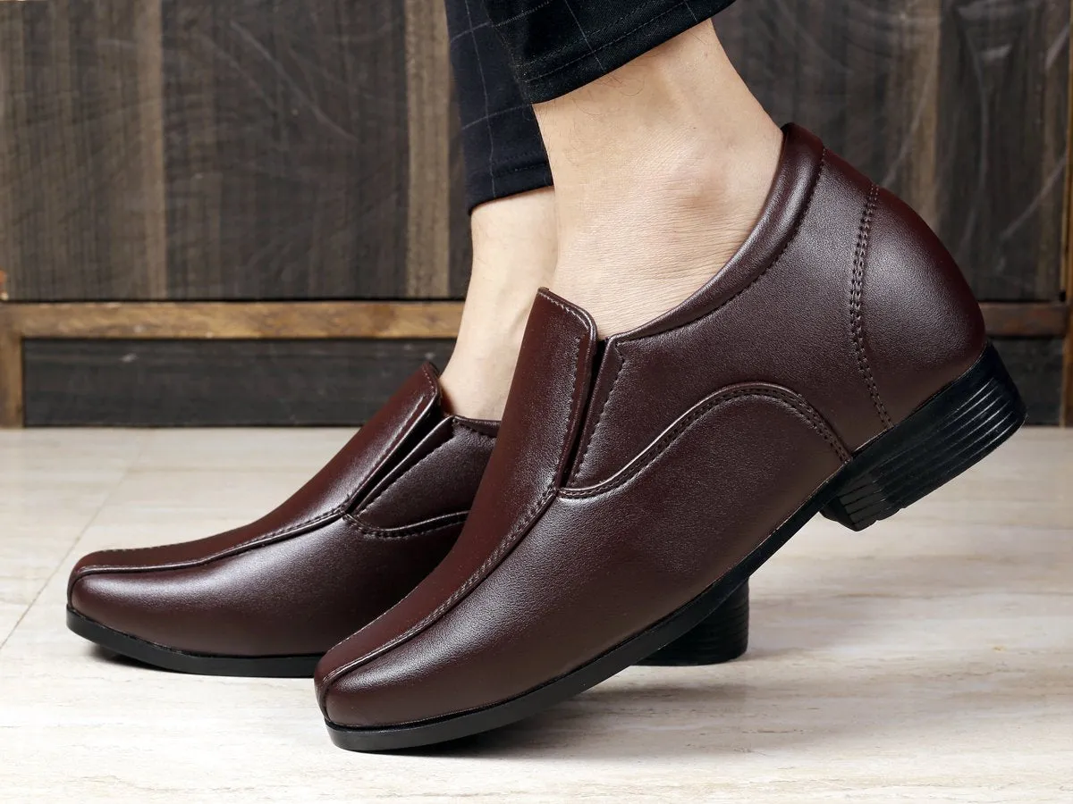 Men's 3 Inch Hidden Height Increasing Vegan Leather Trendiest Slip-ons