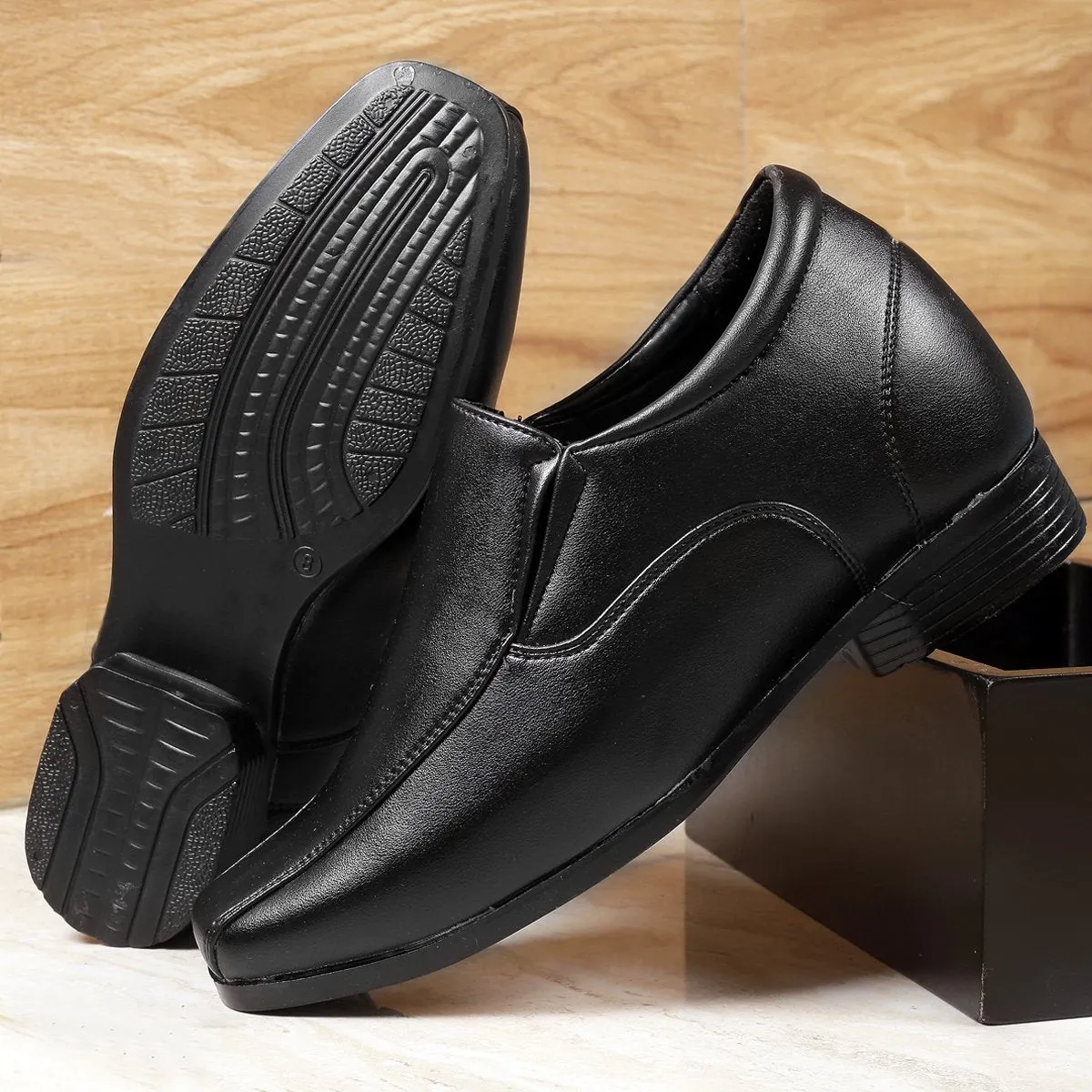 Men's 3 Inch Hidden Height Increasing Vegan Leather Trendiest Slip-ons