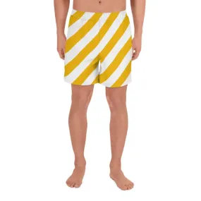 Men's Athletic Long Shorts - Streak Yellow