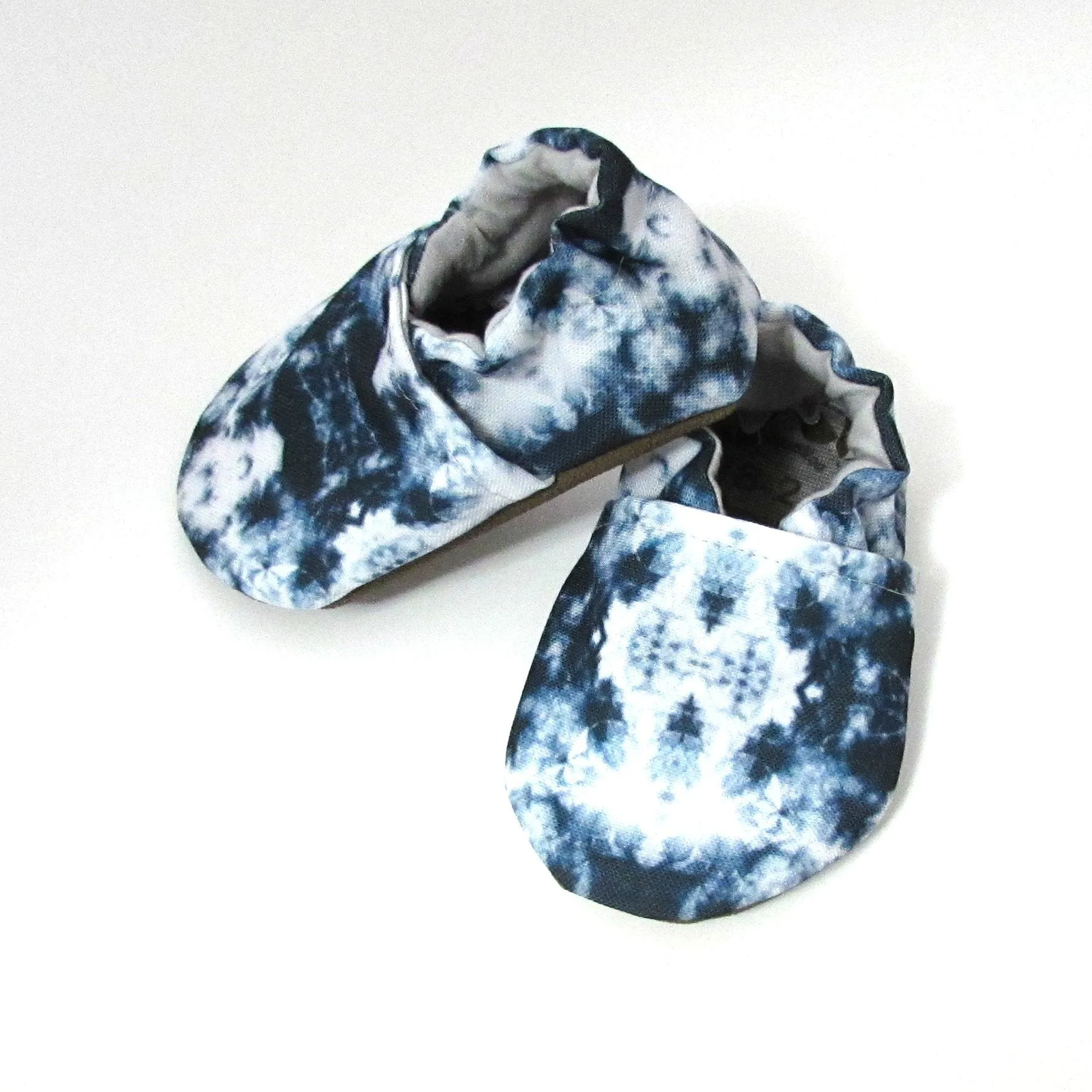 Navy & White Tie Dye Eco-Canvas Baby Shoes