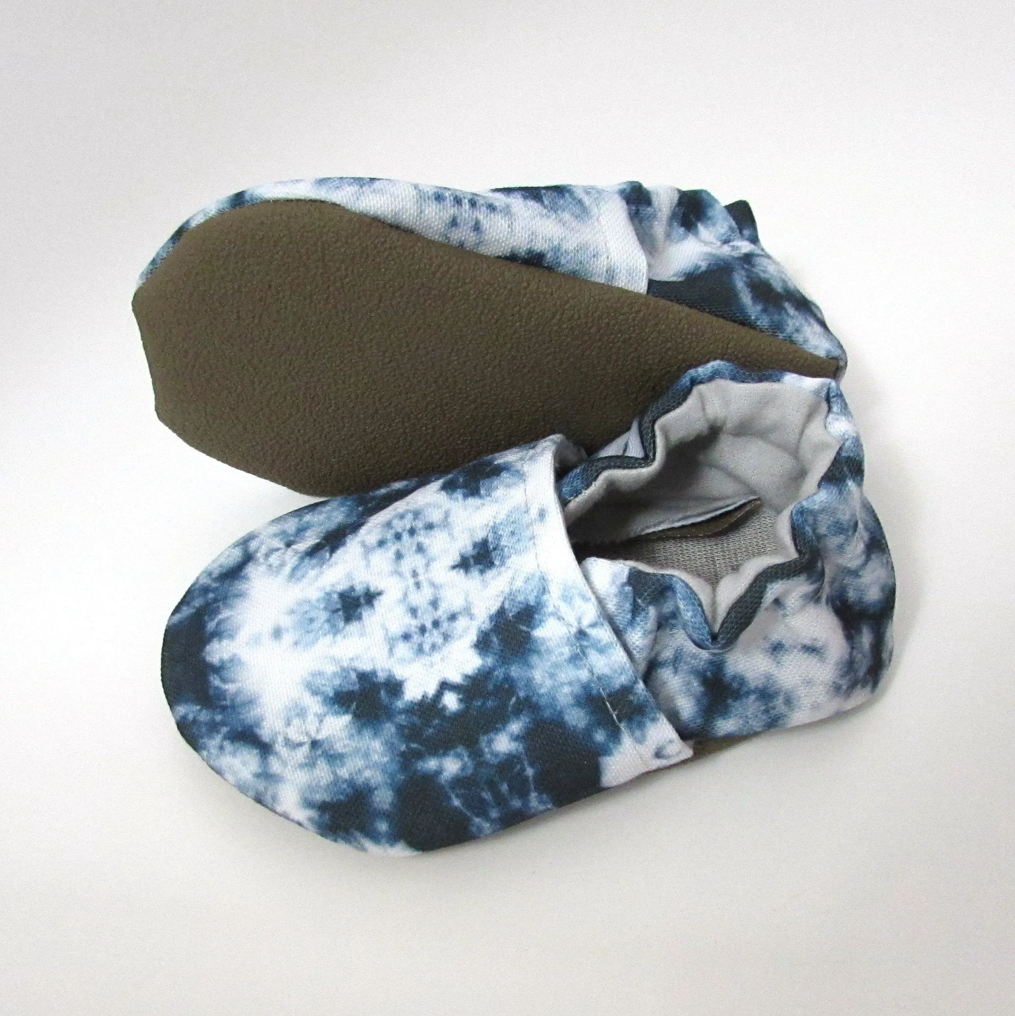 Navy & White Tie Dye Eco-Canvas Baby Shoes