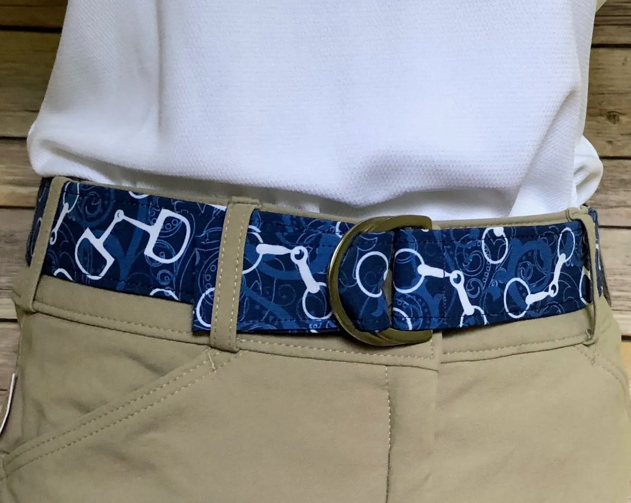 Navy Swirly Bits Fabric Belt