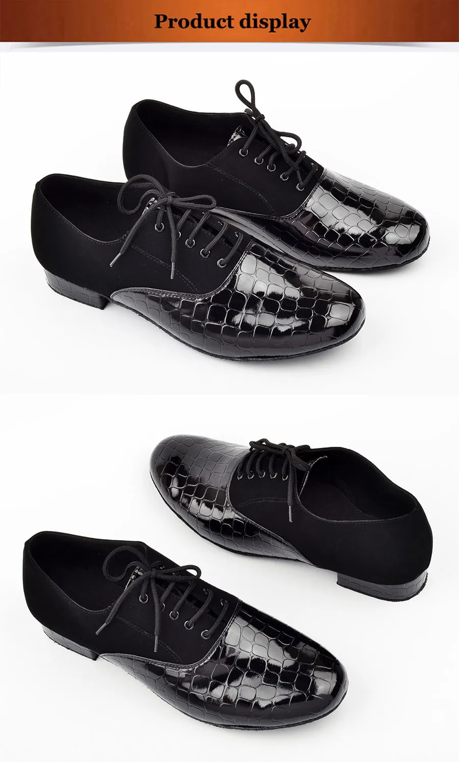 Obsession #M222 Mens Modern Textured PU and Flannel Ballroom Dance Shoes