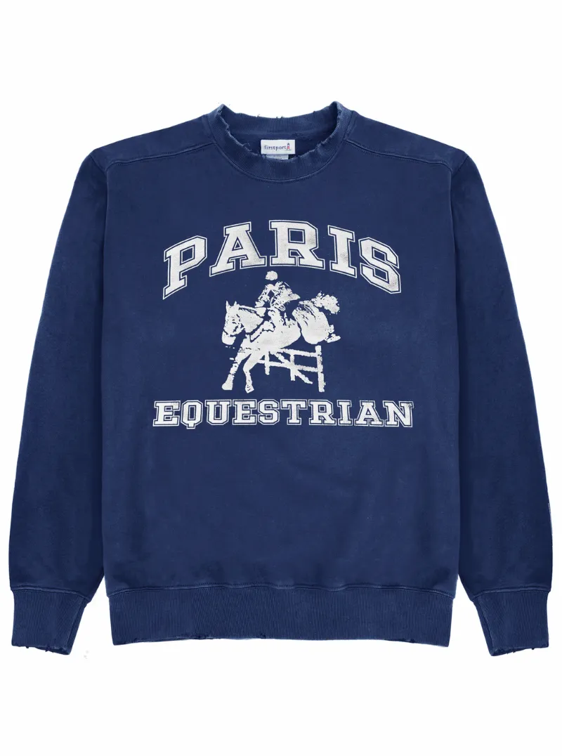 Paris Equestrian Crewneck in Navy