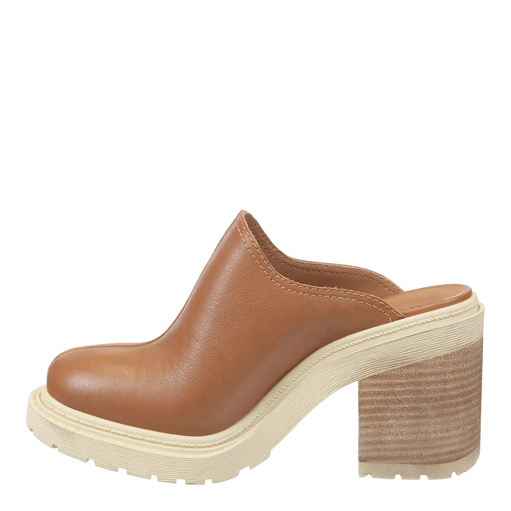 RISE in CAMEL Heeled Mules