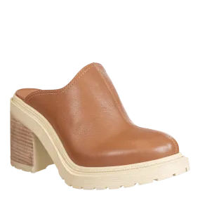 RISE in CAMEL Heeled Mules