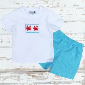 Smocked Crab Short Set